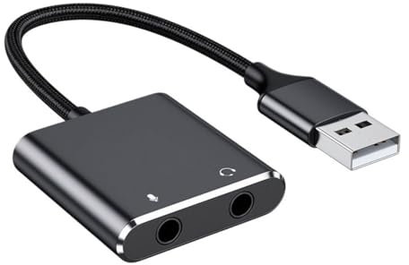 Externe Soundkarte mit 3,5-mm-Mikrofon, USB-Kopfhöreranschluss, Stereo-Soundkarte