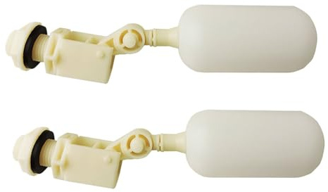 Outanaya Valvola Galleggiante per Abbeveratoio Animale in Plastico Beige 2 Pezzi Bordo Liscio Controllo Automatico Livello Acqua per Bovini e Pecore