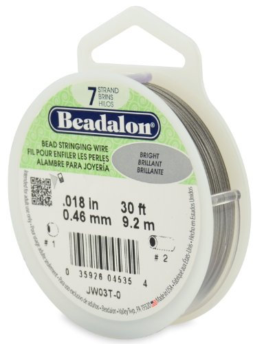 Beadalon 0.46 mm Diameter 9.2 m Reel 7 Strand Wire, Bright
