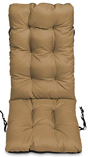 SuperKissen24. Stuhlkissen Sitzkissen und Rückenkissen für stühle - 48x123 cm - Outdoor und Indoor - beige