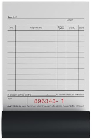 RNK 2953 - Bloc de facturas (2 x 50 hojas, 96 x 175 mm, numerado, 10 unidades)