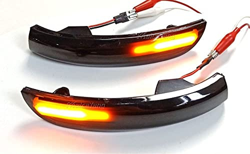 Indicatore di direzione Freccia Specchietto laterale LED Compatibile con Ford Kuga 2013-2018 Ecosport 2013-2018 Luce Dinamico Progressivo Fumè Nero Side Marker Dynamic (Ford Kuga Ecosport)