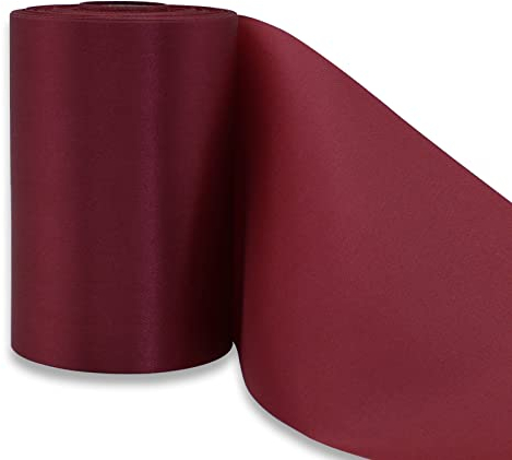 YUNSHANGHE 1 Rollen 9,5cm x 20m Burgund Breit Geschenkband zum Dekorieren & Basteln, Große Satinband für Eröffnungszeremonie Stuhlschleifen, Schleifenband für Hochzeit Geburtstag Weihnachten Deko