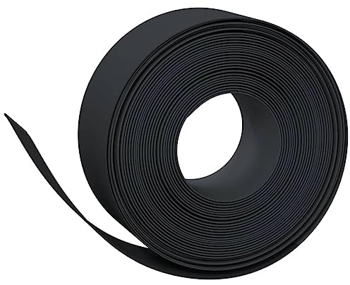 vidaXL Rabattkant svart 4 st 10 m 20 cm polyeten, trädgårdskant, gräskant, trädgårdskanter, gräskanter