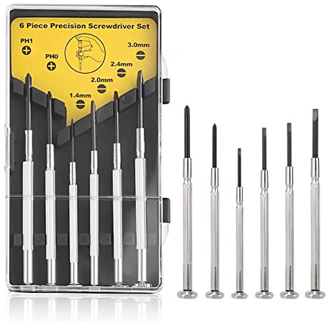 Brillenschraubendreher Mini-Schraubendreher-Set Uhr mit Etui Kleines Schraubendreher-Set für Brillen-Uhren-DIY-Reparatur (6 Stück)