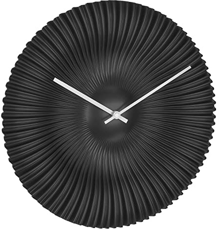 TFA Dostmann Orologio da parete radiocontrollato, da muro, design ROKOKO, 60.3520.01, analogico, progettato in esclusiva per TFA, stravagante, moderno, nero opaco