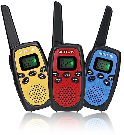 Retevis RT628S Walkie Talkies, RT628 2.0 Newer Version Portable FRS Two-Way Radios, Safe Mode, VOX Hands Free, Birthday Gifts Walkie Talkies for Adults Kids Camping Hiking Adventure (3 PCS)