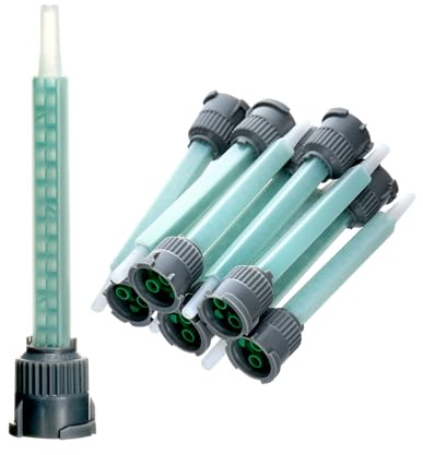 QWORK Mixer Nozzles, 40 Pack, 16 Element Static Mixer Nozzles for Two-Part Adhesive Cartridges((1:1/2:1Ratios), 3-9/16
