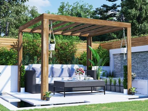 Dunster House Pergola 3 x 2.5 Metres Pressure Treated Wooden Garden Structure TerraCube