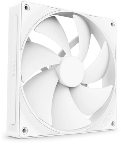 NZXT F140P | Ventilador de presión estática para Caja de PC de 140 mm | Ideal para radiadores y disipadores | Alta presión estática | Entrada Trasera biselada | Bajo Ruido | Control PWM | Blanco