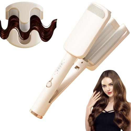Piastra Onde per Capelli, Ferro Arricciacapelli 32mm, Piastra Beach Waves, Piastra Arricciacapelli, Antiscottature, Ceramica Piastra Arricciacapelli 4 Temperature per Principianti e Professionisti