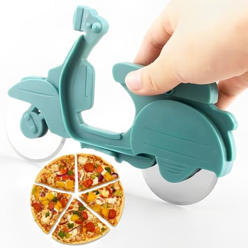 Tagliapizza Bicicletta, Rotelle Tagliapizza,Tagliapizza a Forma di Bicicletta in Acciaio Inox Lame, idea regalo