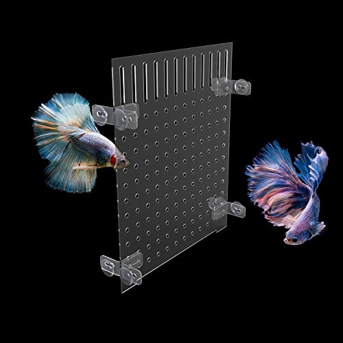 QoTang Aquarium Séparateur Diviseur,Acrylique Cloisons D'aquarium avec 8 Ventouses, d'Aquarium Plaque Transparente pour Séparer Poissons Garder Différents Poissons du Combat,25 x 30 cm