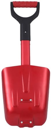 Giwnhvx Pala plegable de aleación de aluminio para exteriores, herramienta de eliminación de nieve adecuada para coches, motos de nieve, camping, esquí y al aire libre