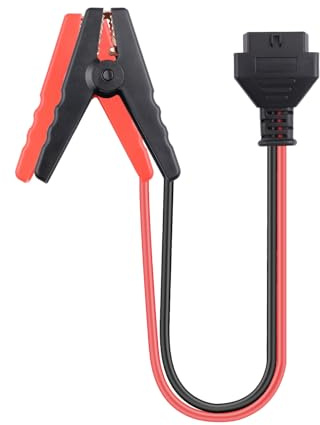 TIENFOKOTA Cable de Alimentación de Emergencia OBD2, Conector OBD II de 16 Pines para Protector de Memoria ECU del Coche Durante Cambio de Batería, con Pinzas de Batería, 20 Pulgadas 18AWG