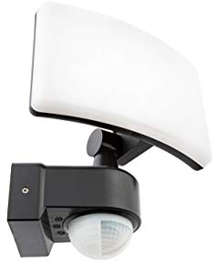 HUBER LED Strahler mit Bewegungsmelder 360° 17W, 2600lm - sehr sensibel durch 3 Sensoren und Matrixlinsen, inkl Unterkriechschutz und Bereichsbegrenzung, Wand und Eckmontage, IP65, anthrazit