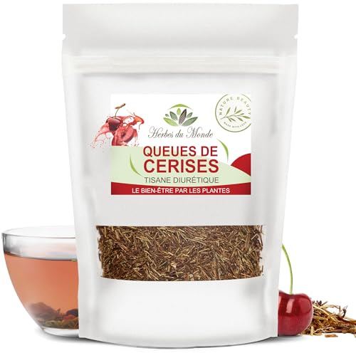 Herbes du Monde - Queues de Cerises Coupées 100g - Votre alliée Minceur, Tisane Diurétique, Infusions Amincissantes Naturelles, Excellent Draineur, Détox - 1 sachet