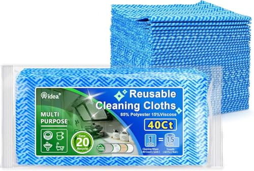 AIDEA Cleaning Wipes, Multi-Purpose Towel Reusable Cleaning Cloths 40Ct(1 Pack), Domestic Wipes, Dish Cloths(12''x24'')