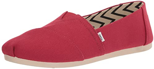 TOMS Damen Alpargata aus recycelter Baumwolle Flache Slipper, ROT, 43.5 EU