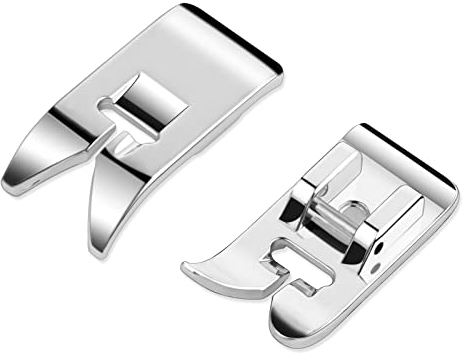 2 Stück Nähfüße für Nähmaschine Metall, Multifunktions Nähmaschine Fuß, Nähfuß Geradem Stich für Meisten Nähmaschinen Inländische Nähmaschinen