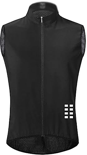 ZUMAHA Reflektierende Weste, schnell trocknende Fahrrad-Sicherheitsweste, ärmellos, für Damen und Herren, Sichtweste mit Taschen und Reißverschluss vorne