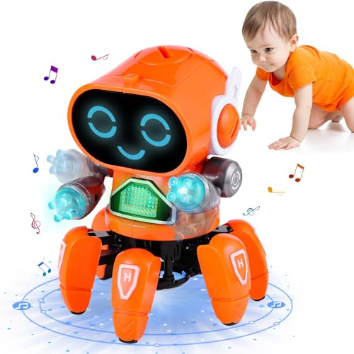 Eutionho Dancing Robot Sound Toys, Kids Musical Toys Birthday Gifts for Kids Early Development & Activity Presents for Boys Girls Christmas New Year (Orange)