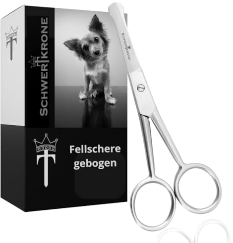 Schwertkrone Fellschere Pfotenschere Gebogen Hundehaar-Schere Haarschere (11,5 cm)