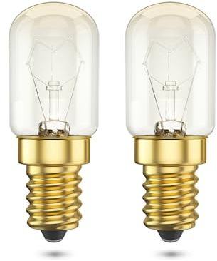 Bonlux Backofenlampe E14 300 Grad, E14 Ofenlampe Glühbirne Hitzebeständig 300 Grad Dimmbar Salzlampe E14 T22 Warmweiß 2700K 300LM 42W für Kühlschrank/Backofen/Salzlampe, AC 220-240V 2 Stück