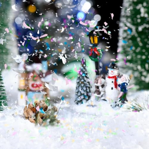 Kiuiom Künstliche Schneeflocken, Weihnachten Kunstschnee, Glitzer Weihnachten Schnee, 200g Glitzer Gefälschte Schnee Dekoration Schneepulver-Dekor Weihnachten Party Dekoration Winter Ornamente