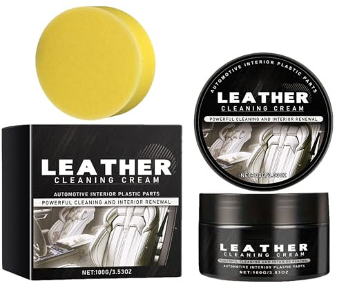 Pulitore Per Interni Auto In Pelle,Crema Rigenerante per Concia | Rimuove Graffi e Ripara Volanti, Maniglie, Interni di Camion