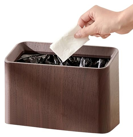 Desktop Paper Bin,Countertops Garbage Bin - Square Table Garbage Box without Cover for Living Room Bedroom Bathroom Car Room Work Place