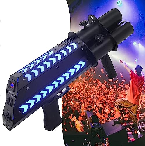Máquina lanzadora de confeti, pistola de mano de 3 disparos para efectos de discoteca para fiestas, bodas
