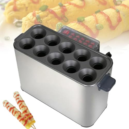 Macchina elettrica per frittate, friggitrice Automatica per Corn Dog e Hot Dog, Macchina per involtini Primavera con 10 Tubi, Macchina per McMuffin Facile da Usare