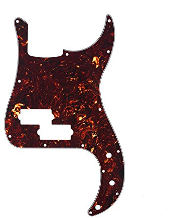 Musiclily 13 Löcher Precision Bass Pickguard P-Bass Schlagbrett für 4-Saiter Fender American/Mexican Standard Precision Bass,4 lagig Tortoise Shell
