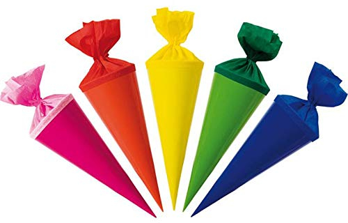 Unbekannt Kleine Schultüten, Bunte Mini-Schultüten im 10er Set, 12 cm ׀ Wiemann Lehrmittel