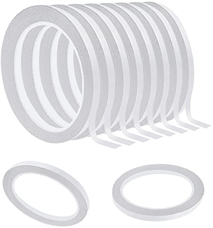 Minelife 10 Rolls 1/4 inch Double Sided Tape Adhesive Sticky Tapes Thin for Clothes, Arts, Crafts, Photography, Scrapbooking, Tear-by-Hand, Paper Backing