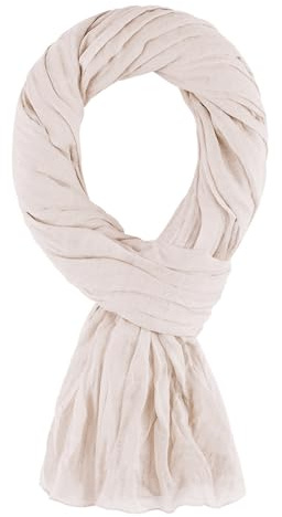ALLEE DU FOULARD Bufanda Fular Pañuelo Estola Chal 100% Algodón – Blanco Lino - Tamaño 200 X 110 CM – Mujer y Hombre - Cómodo y Ligero