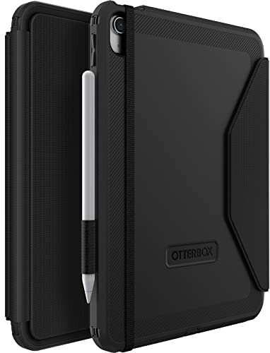 OtterBox Coque Defender Folio pour iPad 10,9 (10e gen 2022), Protection Folio Antichoc et Ultra-Robuste avec Protecteur d'écran intégré, 2X testé Selon la Norme Militaire, Noir, Livré sans Emballage