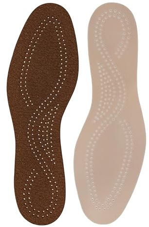 Bama Solette in Fibra di Pelle per Scarpe - Inserti Protettivi Comodi per Calzature Suole in Materlae Riciclato con Assorbimento dell'Umidità 1 Paio - 44/45EUR