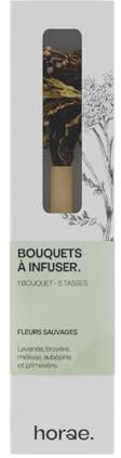 Horae - Bouquet à infuser Fleurs sauvages bio - Infusion de fleurs séchées et de plantes bio - Réalisez 1L d'infusion par bouquet - Idée cadeau femme - Fleurs de thé à offrir