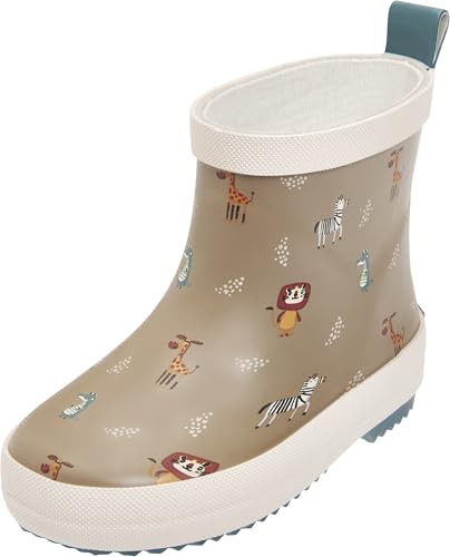 Playshoes Garçon Unisex Kinder Regenstiefel Botte de Pluie, Braun Wildtiere, 24 EU