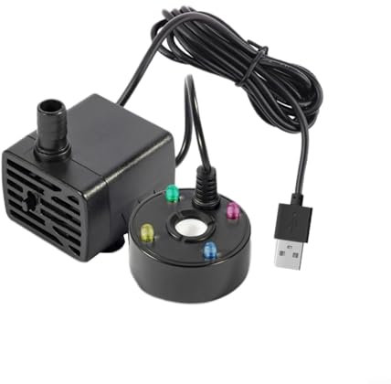 CWOQOCW 5V USB Mist Maker Fogger, With Waterproof LED Fog Maker Machine And LED Colorful Lights For Ponds, Wigwams, Fish Tanks, Vases(Black)