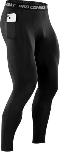 Niksa 1 Pack Men's Leggings,Sports Tights Leggings Base Layer,Black,L