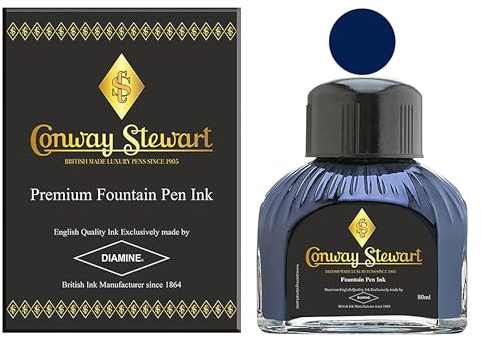 Conway Stewart Fountain Pen Bottle Ink - Blue/Black
