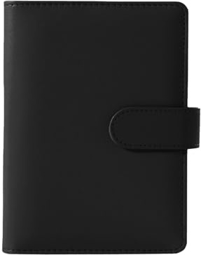 XDGBGFN A5 ringbok, 6 lås, PU-fodral, påfyllningsbar, svart