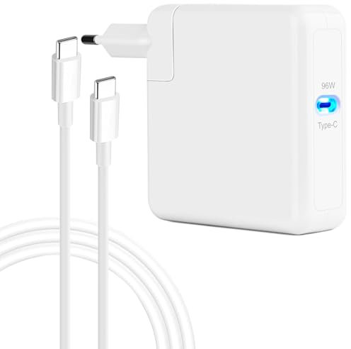MacBook Pro Air Ladegerät 96W USB C Schnell Ladekabel Blockieren Netzteil Charger für MacBook Pro Air 13 14 15 16 Zoll 2024 2023 2022 2021 2020 M1 M2 M3 M4 Laptop, iPad, Einbeziehen Typ C Kabel