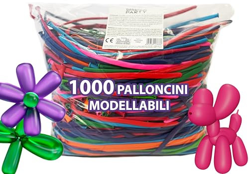 SWEEPING 1000 Palloncini Modellabili in Lattice lunghi e biodegradabili,per feste di compleanno
