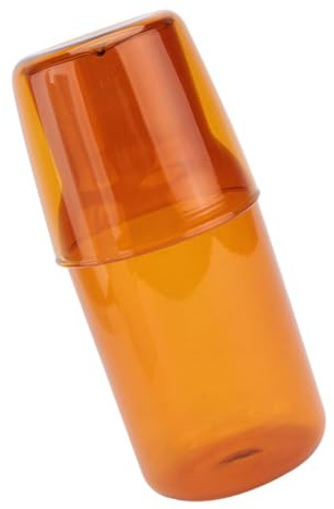 EXHUMKY 500ml Amber Glass Water Carafe and Household Water Cup Set Heat-Resistant Desktop Beverage Jug for Tea Coffee Milk Drinking