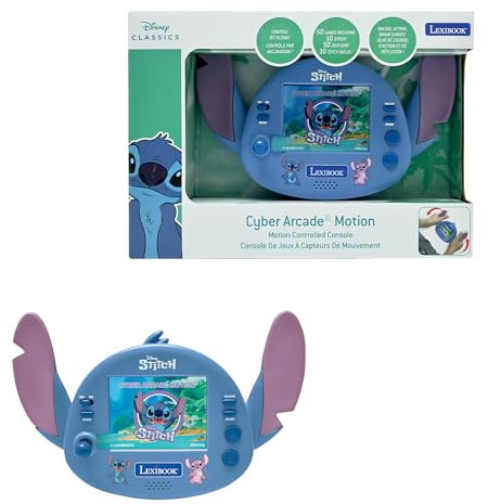 Lexibook - Disney Stitch - Compact Portable Cyber Arcade Console, 50 Games, LCD colour screen, Battery-powered, JL3180D