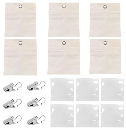 Borsa per pesi, per tende esterne, 6 pezzi, con morsetti in metallo, per tende, sacchi di sabbia, pesi, per tovaglie, giardino, gazebo, terrazze